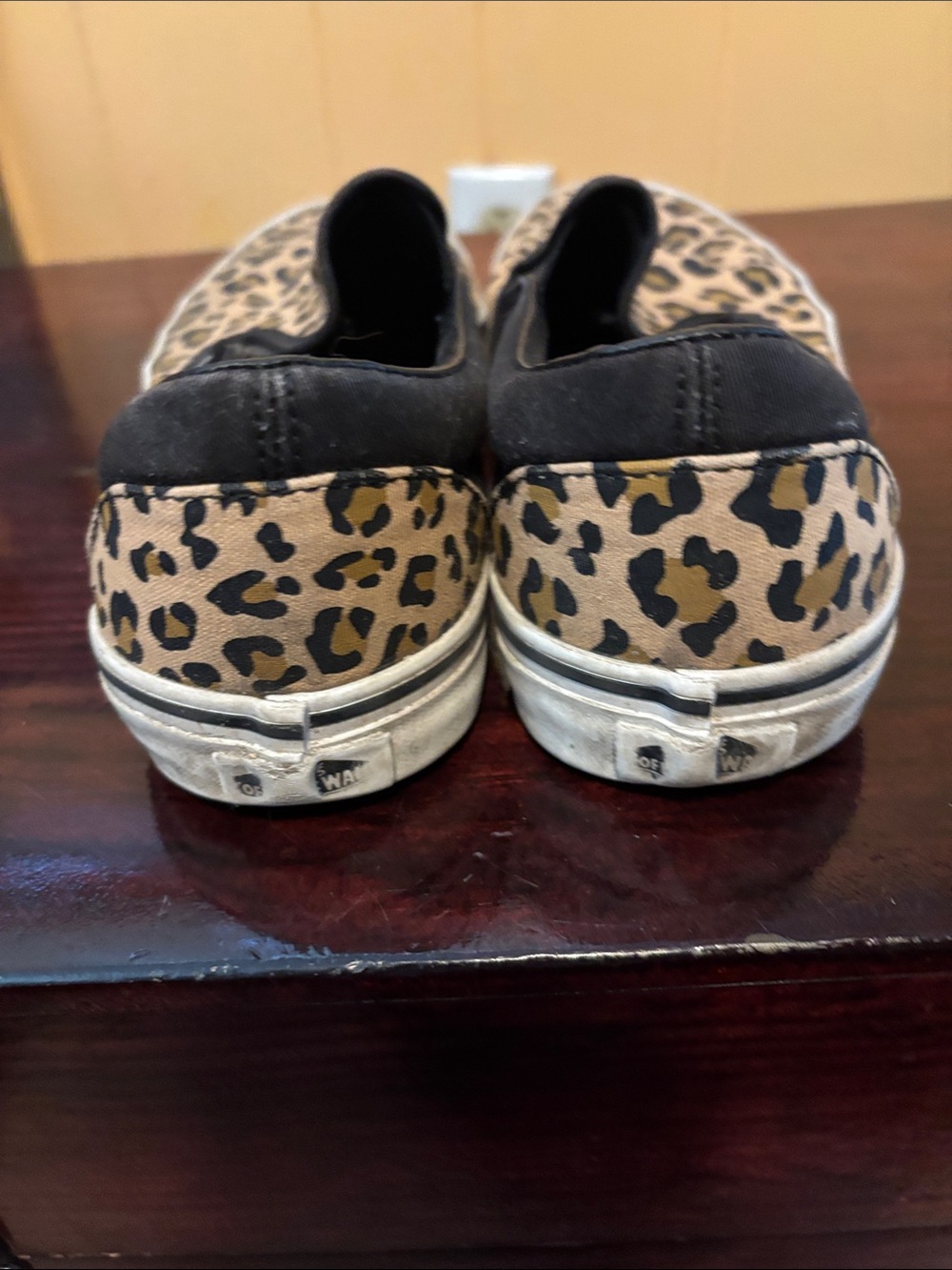Vans Slip-On Sneakers - Leopard Print Tan and Black - Picture 3 of 4
